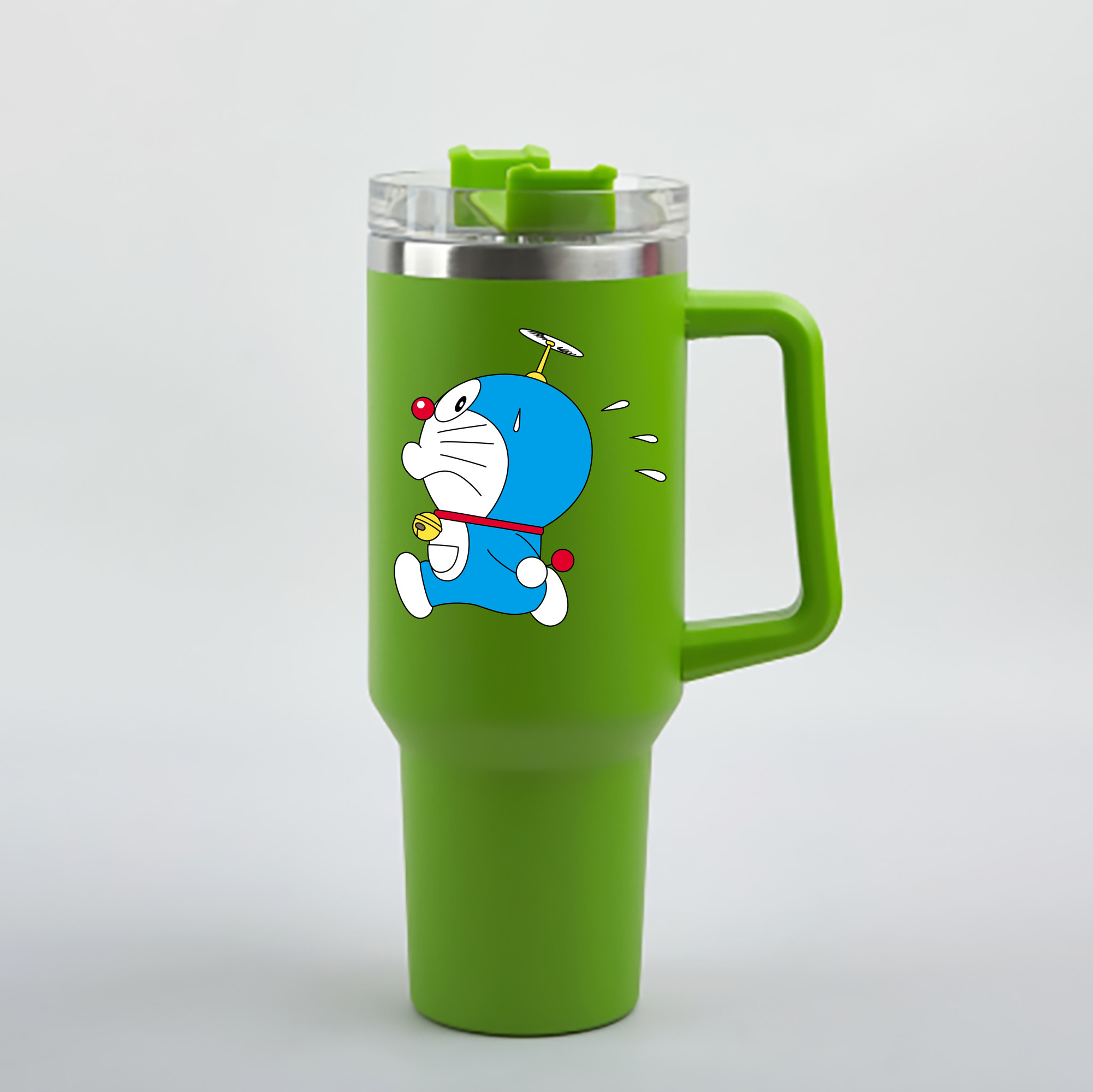 （画像用） ドラえもん Doraemon 1200mL車用タンブラー - クリスタルステッカー（プラスチックストロー付き）
